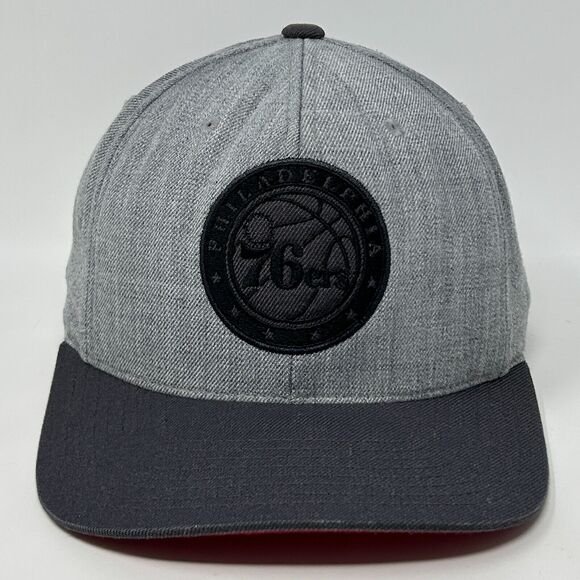 Philadelphia 76ers Hat Baseball Cap Mitchell & Ness Basketball NBA Snapback Gray - Picture 11 of 11